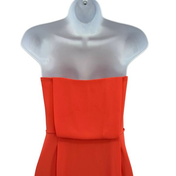 BCBGMAZRIA Maxi Dress WMNS 6 Jesse Ambrosia Red Orange Strapless High Low Gown - Picture 9 of 14